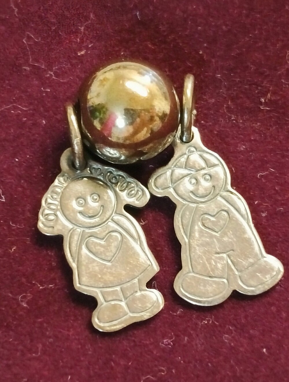 Sterling Girl & Boy Charm & Large Sterling Spacer (1"L x 1/2"W)